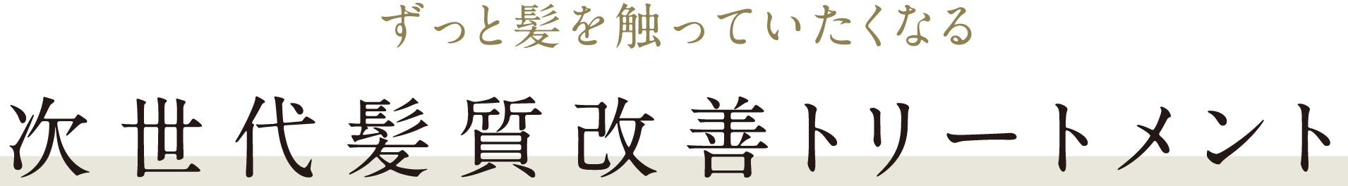 ずっと髪を触っていたくなる次世代髪質改善トリートメント