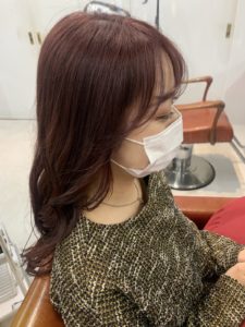 冬におすすめ　「チェリーレッド」ヘアカラー