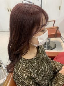 冬におすすめ　「チェリーレッド」ヘアカラー